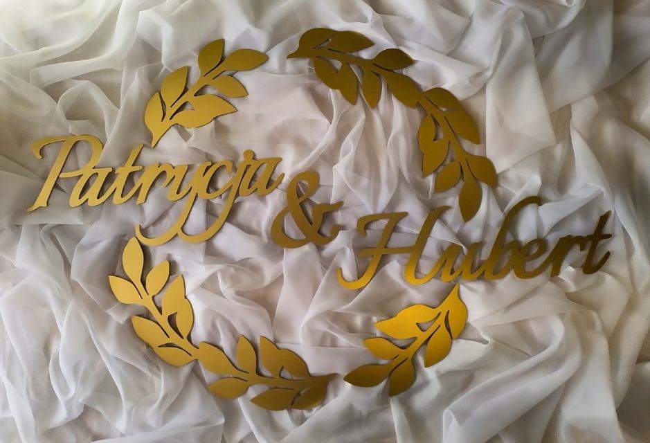 Wieniec na ściankę weselną wzór "Listki" 1