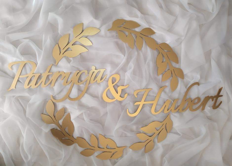 Wieniec na ściankę weselną wzór "Listki" 0