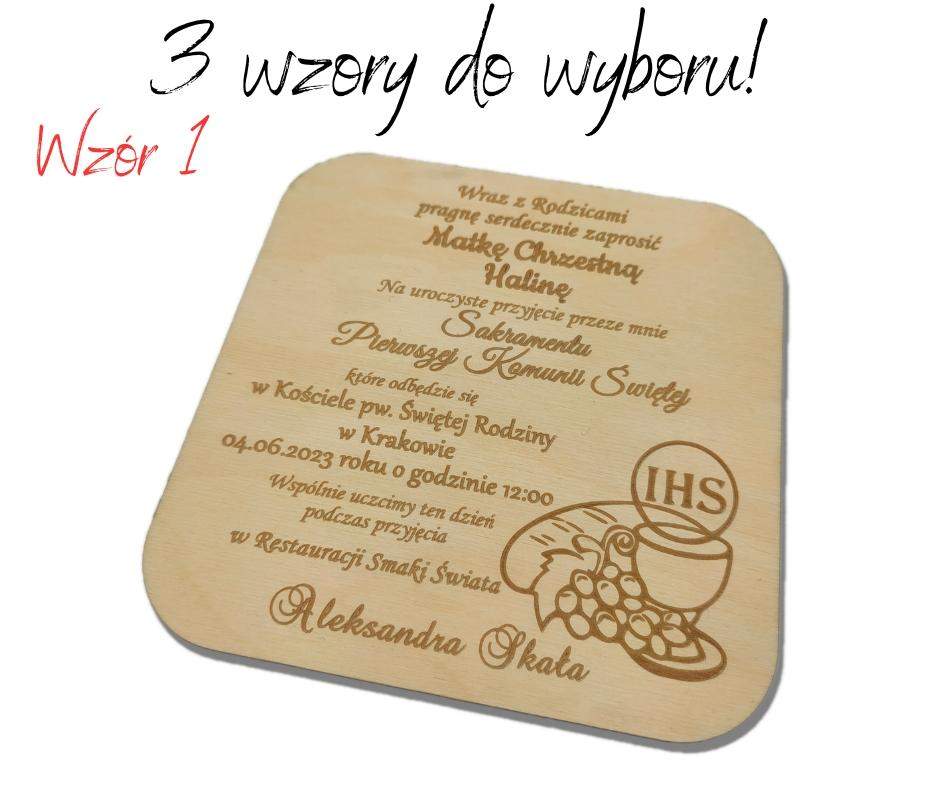 Zaproszenie na Komunię Świętą 3 wzory! 1