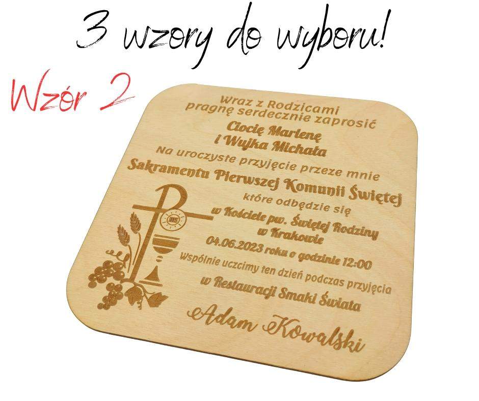 Zaproszenie na Komunię Świętą 3 wzory! 2