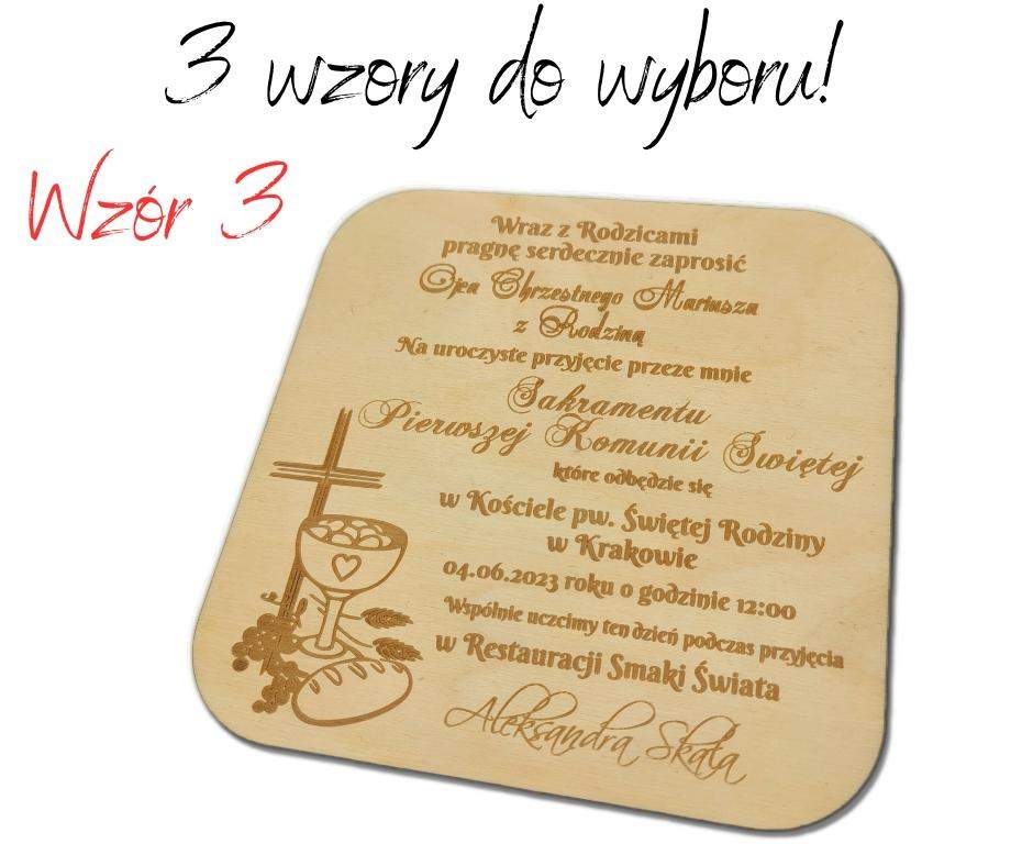 Zaproszenie na Komunię Świętą 3 wzory! 3