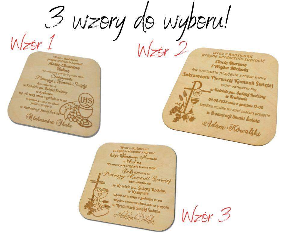 Zaproszenie na Komunię Świętą 3 wzory! 0
