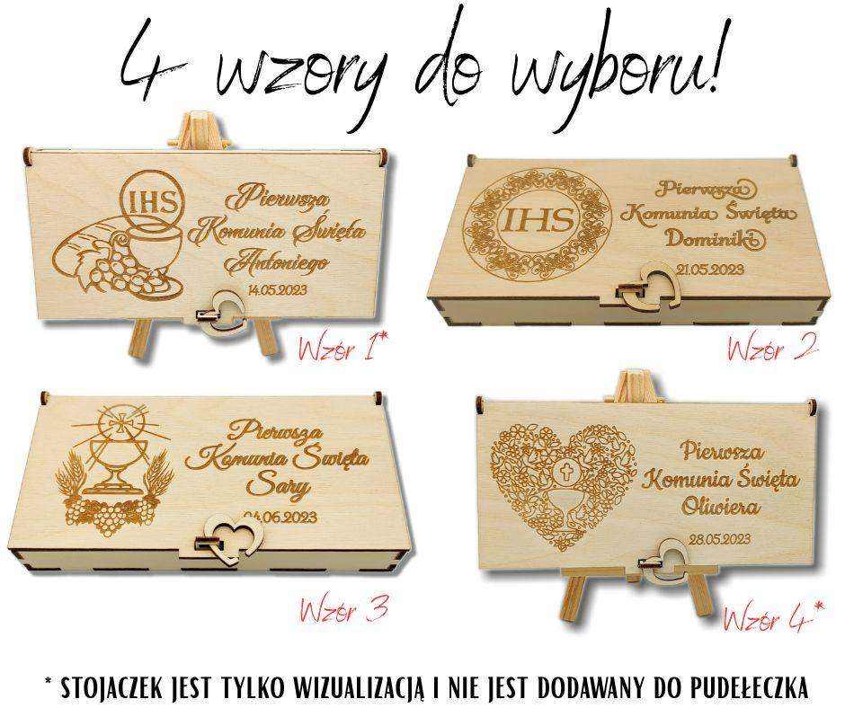 Pudełko na gotówkę Komunia Święta 4 wzory! 0