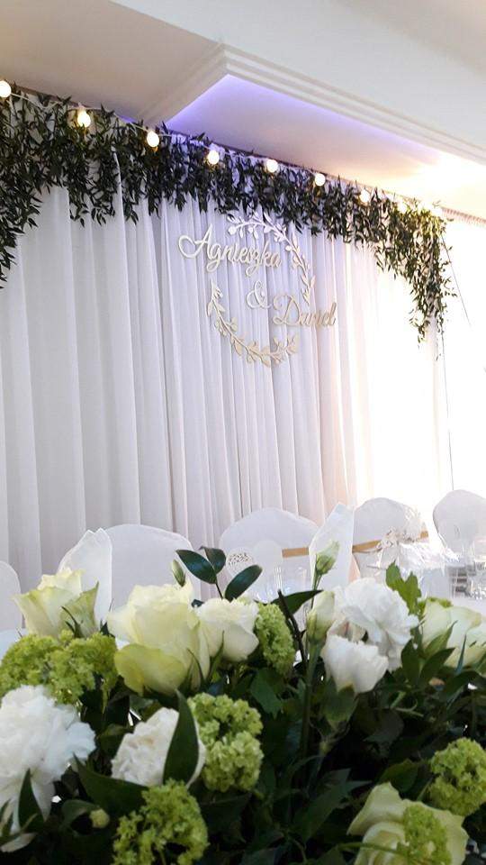 Wieniec na ściankę weselną wzór "Listki" 2