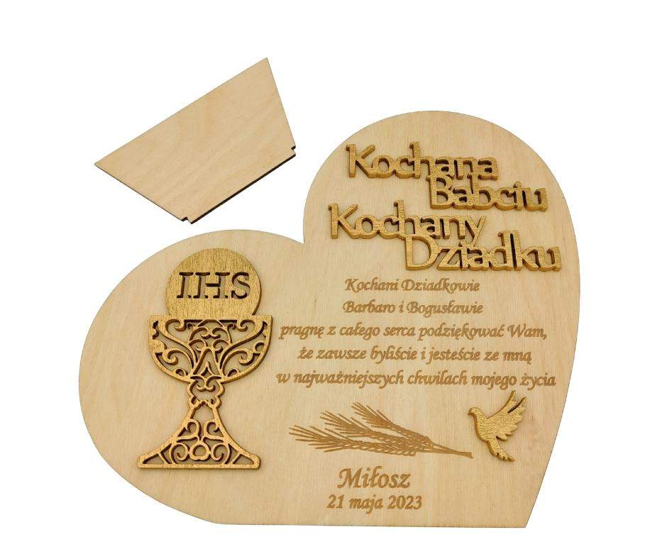 Podziękowanie Serce Babci i Dziadka na Komunię Świętą 1