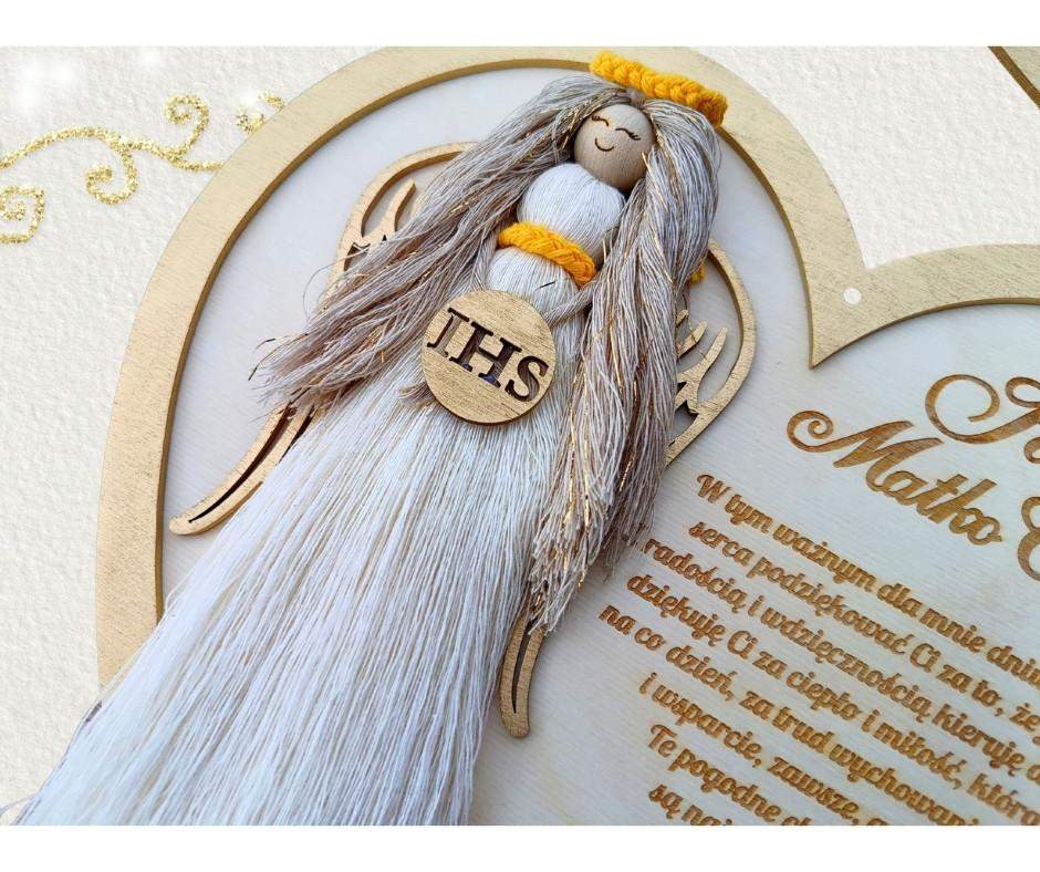 Podziękowanie Komunia Święta z sercem i aniołem z markamy Złote elementy. 3