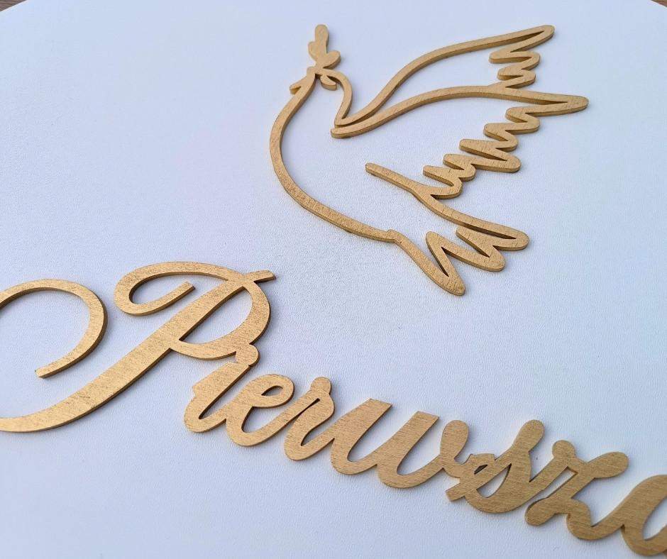 Koło Komunia Święta z imieniem Biel + Złoty Średnica do wyboru 3