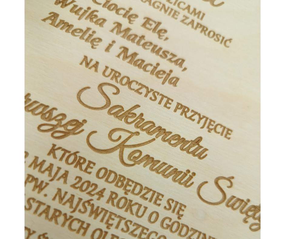 Zaproszenie Komunia Święta kolorowa okładka Wysokiej jakości grawer 3