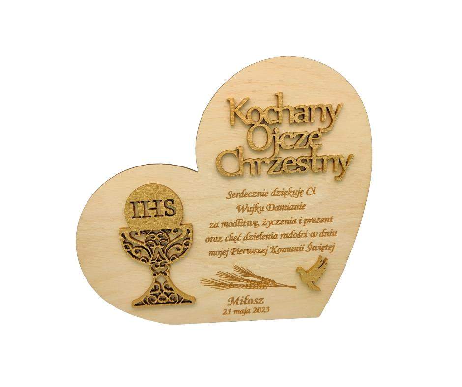 Podziękowanie Serce Dla ojca Chrzestnego 0